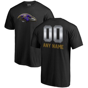 Men's Baltimore Ravens NFL Pro Line Black Personalized Midnight Mascot T-Shirt