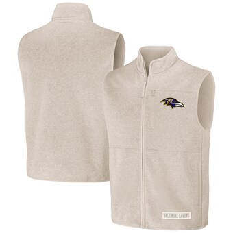 Men's Baltimore Ravens  NFL x Darius Rucker Collection by Fanatics Oatmeal Full-Zip Sweater Vest