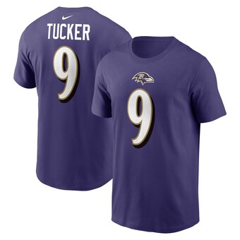 Men's Baltimore Ravens Justin Tucker Nike  Purple  Player Name & Number T-Shirt