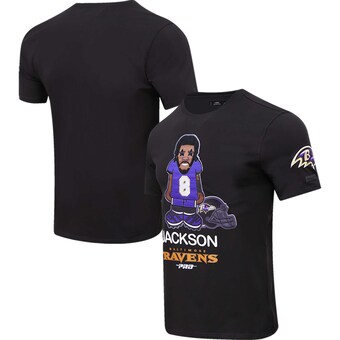 Men's Baltimore Ravens Lamar Jackson Pro Standard Black Player Avatar Graphic T-Shirt