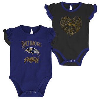 Newborn & Infant Baltimore Ravens Purple/Black Too Much Love Two-Piece Bodysuit Set