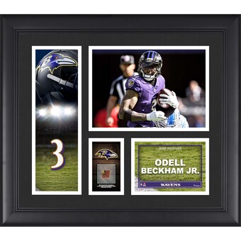 Odell Beckham Jr. Baltimore Ravens Fanatics Authentic Framed 15" x 17" Player Collage with a Piece of Game-Used Ball