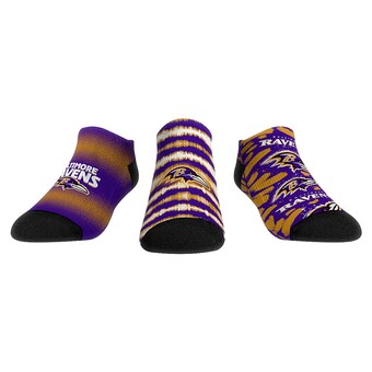 Unisex Baltimore Ravens Rock Em Socks Make Some Noise Three-Pack Low-Cut Socks Set