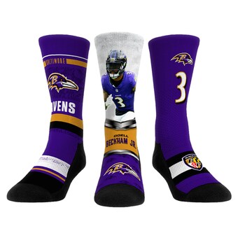 Unisex Baltimore Ravens Odell Beckham Jr. Rock Em Socks 3-Pack Crew Sock Set