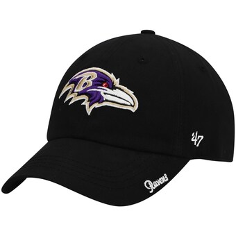 Women's Baltimore Ravens '47 Black Miata Clean Up Primary Adjustable Hat