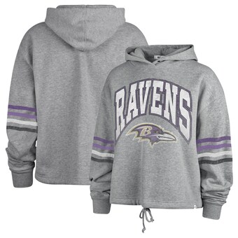 Women's Baltimore Ravens '47 Heather Gray Upland Bennett Pullover Hoodie