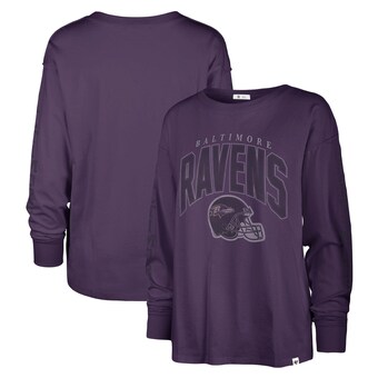 Women's Baltimore Ravens '47 Purple Tom Cat Lightweight Long Sleeve T-Shirt