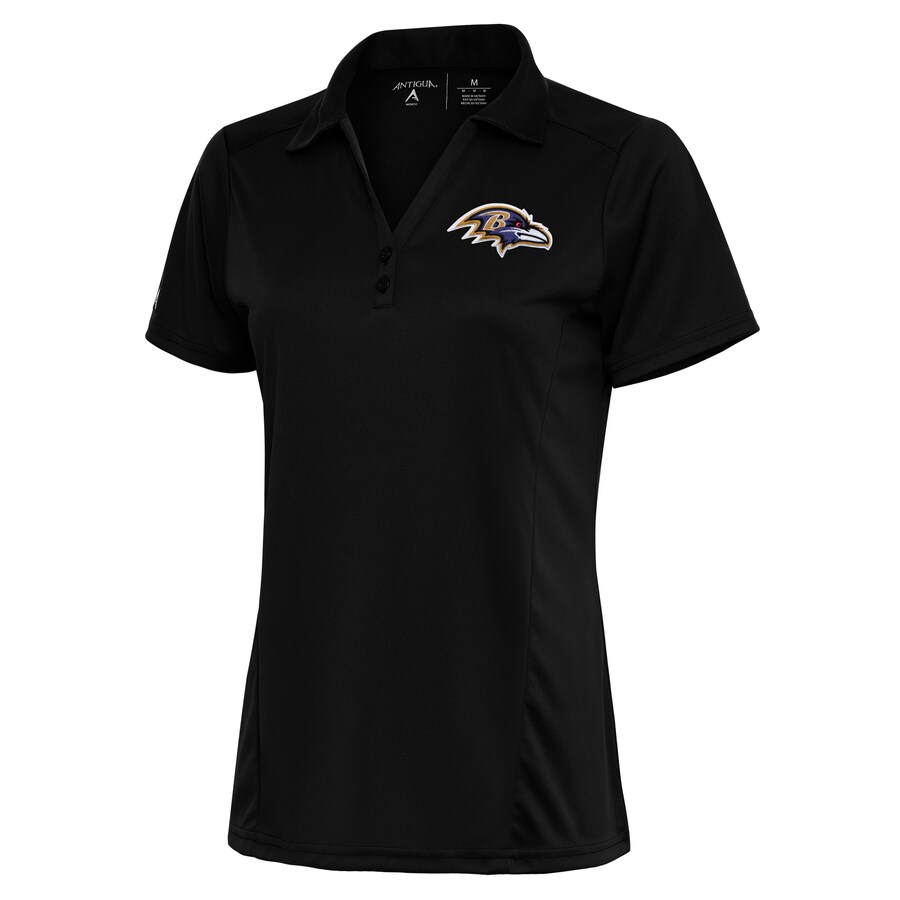 Women's Baltimore Ravens Antigua Black Team Logo Tribute Polo