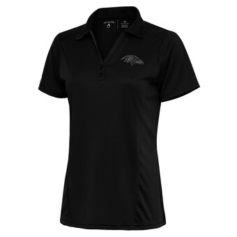 Women's Baltimore Ravens Antigua Black Tonal Logo Tribute Polo