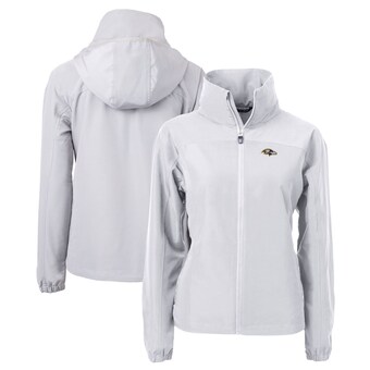 Women's Baltimore Ravens Cutter & Buck Gray Charter Eco Recycled Full-Zip Jacket