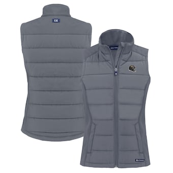 Women's Baltimore Ravens  Cutter & Buck Gray Helmet Evoke Hybrid Eco Softshell Recycled Full-Zip Vest