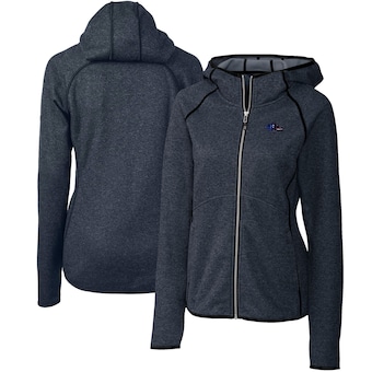 Women's Baltimore Ravens Cutter & Buck Heathered Navy Mainsail Full-Zip Jacket