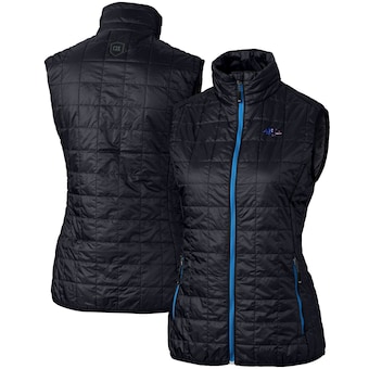 Women's Baltimore Ravens Cutter & Buck Navy Rainier PrimaLoft Eco Full-Zip Puffer Vest