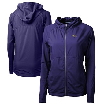 Women's Baltimore Ravens Cutter & Buck Purple Adapt Eco Knit Hybrid Recycled Full-Zip Hoodie