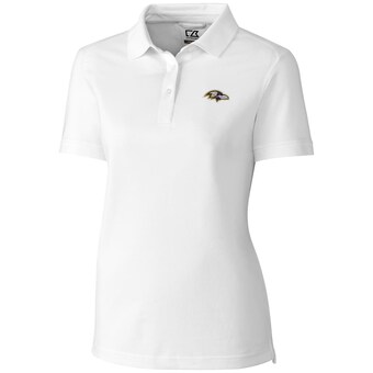 Women's Baltimore Ravens Cutter & Buck White Advantage Polo