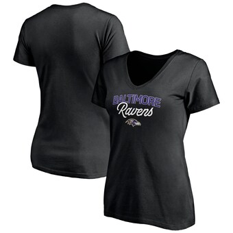 Women's Baltimore Ravens Fanatics Black Depth Chart V-Neck T-Shirt