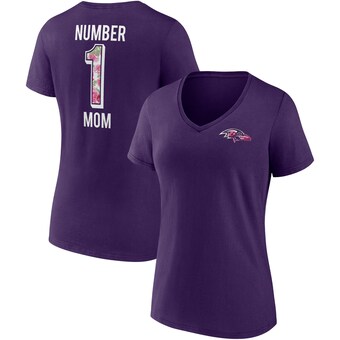 Women's Baltimore Ravens Fanatics Purple Team Mother's Day V-Neck T-Shirt