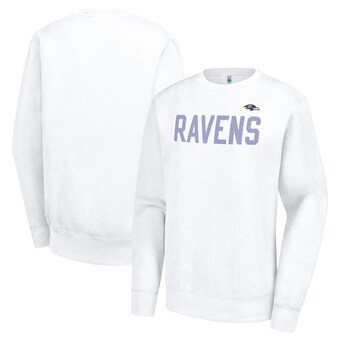 Women's Baltimore Ravens  G-III 4Her by Carl Banks White Dot Print Team Graphic Fleece Pullover Sweatshirt