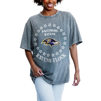 Women's Baltimore Ravens Gameday Couture Gray On Point Oversized Slogan T-Shirt