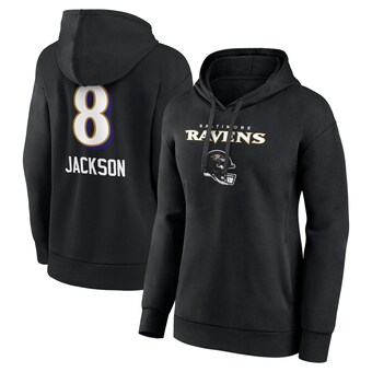 Lamar Jackson Baltimore Ravens Women's Team Wordmark Pullover Hoodie - Black