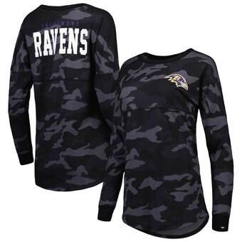 Women's Baltimore Ravens New Era Black Camo Long Sleeve T-Shirt