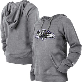 Women's Baltimore Ravens  New Era Gray Floral Raglan Pullover Hoodie