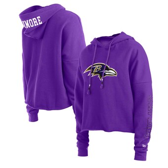 Women's Baltimore Ravens New Era Purple Foil Sleeve Pullover Hoodie