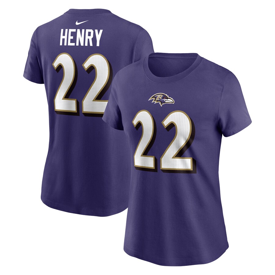 Women's Baltimore Ravens Derrick Henry Nike Purple Player Name & Number T-Shirt