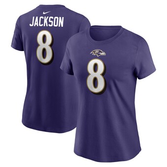 Lamar Jackson Baltimore Ravens Nike Women's Player Name & Number T-Shirt - Purple