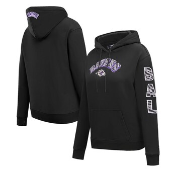 Women's Baltimore Ravens Pro Standard Black Animal Print Fleece Pullover Hoodie