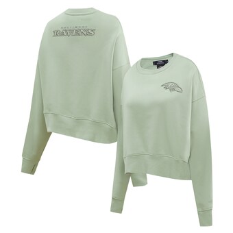 Women's Baltimore Ravens  Pro Standard Light Green Neutral Pullover Sweatshirt