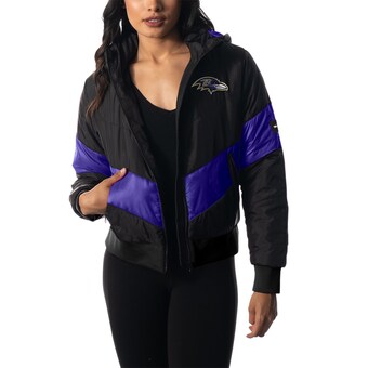 Women's Baltimore Ravens  The Wild Collective Black Puffer Full-Zip Hoodie