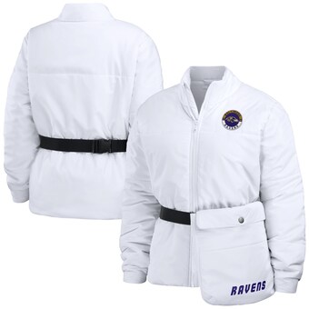 Women's Baltimore Ravens  WEAR by Erin Andrews White Packaway Full-Zip Puffer Jacket