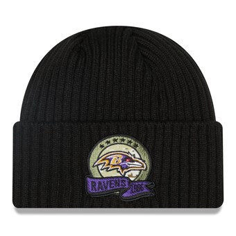 Youth Baltimore Ravens New Era Black 2022 Salute To Service Knit Hat 