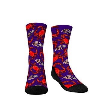 Youth Baltimore Ravens Rock Em Socks Localized Food Crew Socks