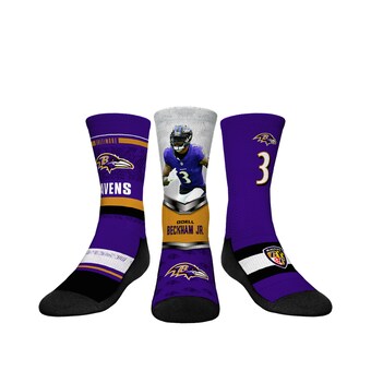 Youth Baltimore Ravens Odell Beckham Jr. Rock Em Socks 3-Pack Crew Sock Set