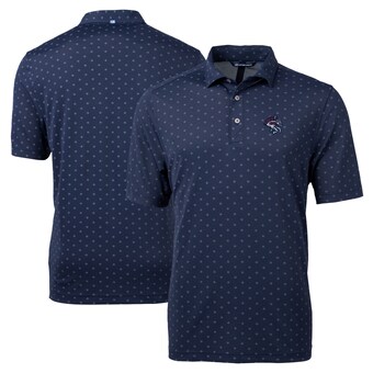 Men's Binghamton Rumble Ponies Cutter & Buck Navy Big & Tall Virtue Eco Pique Tile Print Recycled Polo