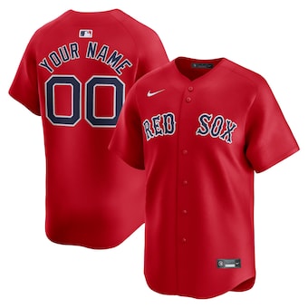  Boston Red Sox Nike  Alternate Limited Custom Jersey – Red