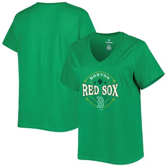 Women's Boston Red Sox Kelly Green Plus Size Celtic V-Neck T-Shirt