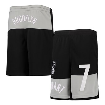 Kevin Durant Brooklyn Nets Youth Pandemonium Name & Number Shorts - Black