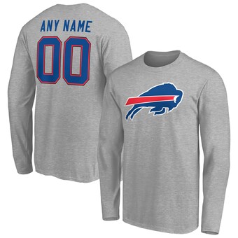 Men's Buffalo Bills Fanatics Gray Team Authentic Custom Long Sleeve T-Shirt