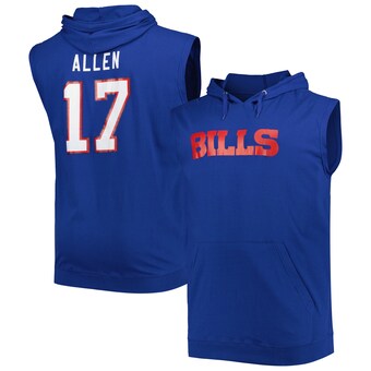 Men's Buffalo Bills Josh Allen Fanatics Royal Big & Tall Muscle Pullover Hoodie