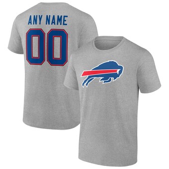 Men's Buffalo Bills Heathered Gray Team Authentic Custom T-Shirt