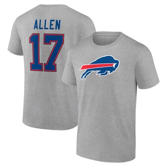 Men's Buffalo Bills Josh Allen Gray Icon Player Name & Number T-Shirt
