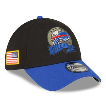 Men's Buffalo Bills New Era Black/Royal 2022 Salute To Service 39THIRTY Flex Hat 
