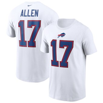 Men's Buffalo Bills Josh Allen Nike White Name & Number T-Shirt