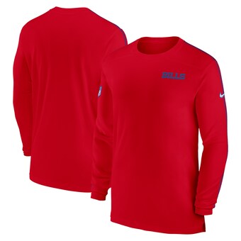 Men's Buffalo Bills Nike Red Sideline Coach UV Performance Long Sleeve T-Shirt