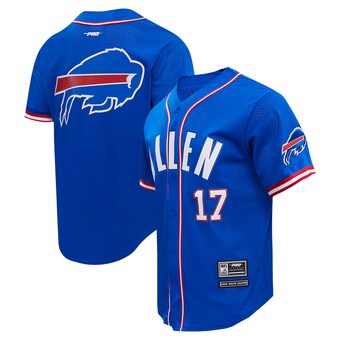 Men's Buffalo Bills Josh Allen Pro Standard Royal Mesh Button-Up Baseball Jersey