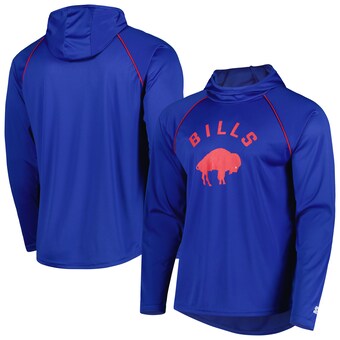 Men's Buffalo Bills Starter Royal Vintage Logo Raglan Hoodie T-Shirt