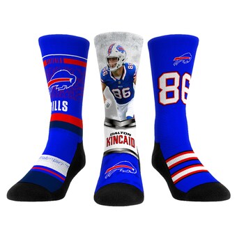 Unisex Buffalo Bills Dalton Kincaid Rock Em Socks 3-Pack Crew Sock Set